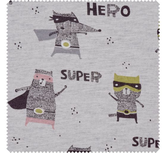 Tissu jersey chiné au mètre « Super Hero »