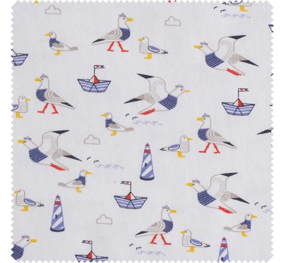 Jersey fabric "Seagulls by the sea"