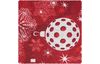Tissu imprimé aspect lin au mètre « Boules de Noël, Rouge » 