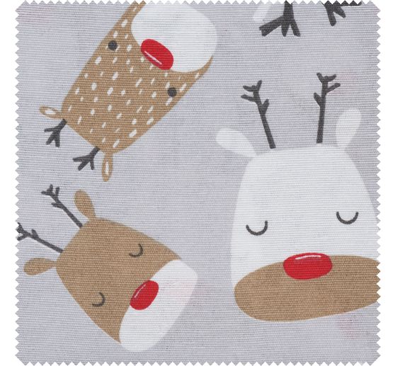 Motif fabric linen look "Red Nose Rudi"