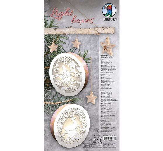 Lightboxes "Birds & Reindeer", set of 2