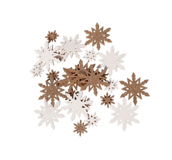 Scatter decoration snowflake "Snaedis", white/gold
