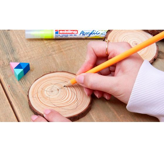 Marqueurs acrylique edding 5100 « Basic », pointe moyenne, set de 5