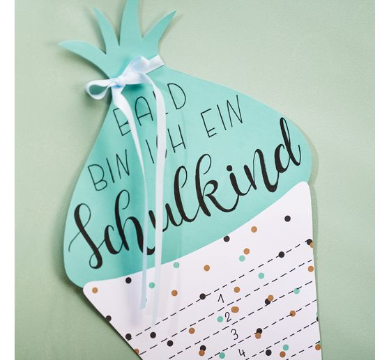 Papier cartonné à motifs « Pois vert menthe »