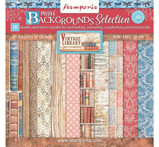 Scrapbook-Block "Vintage Library Backgrounds"