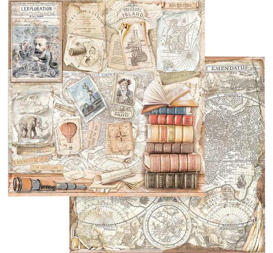 Scrapbook-Block "Vintage Library"