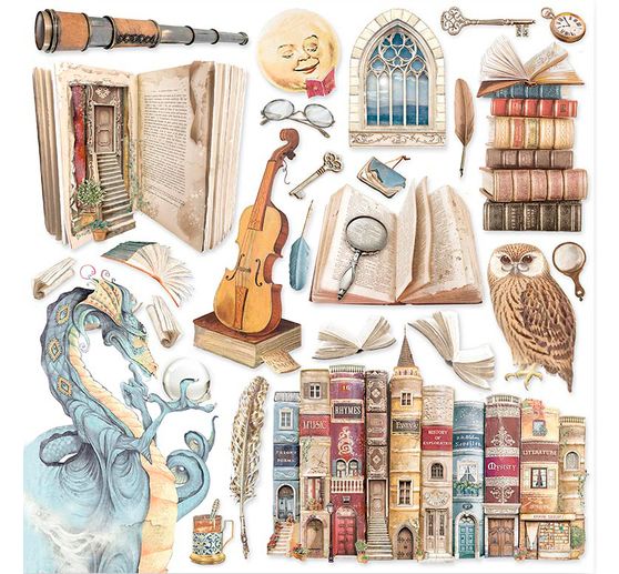 Scrapbook-Block "Vintage Library"