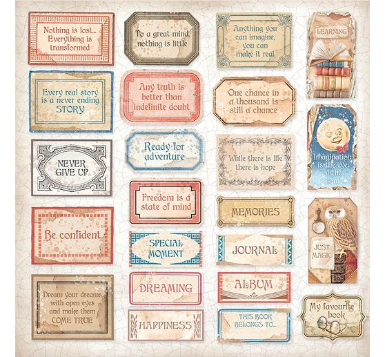 Scrapbook-Block "Vintage Library"