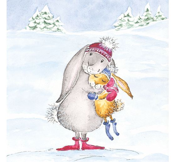 Serviette « Lapin des neiges »