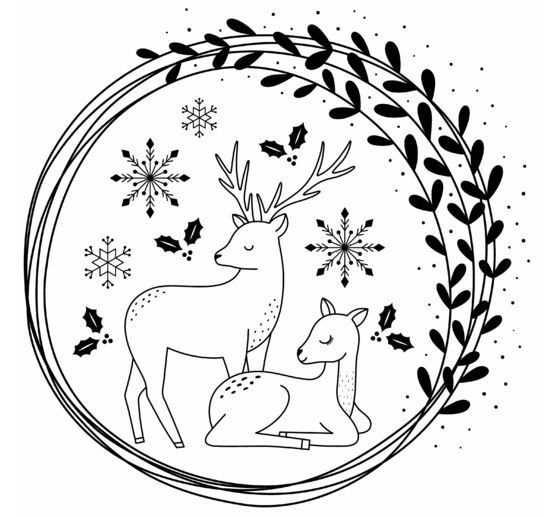 Silikonstempel "Snow Deers"