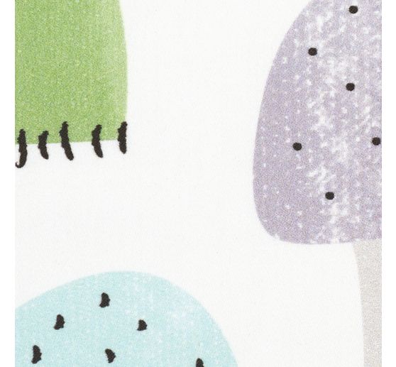 Motiv-Stoff Satinoptik "Bunte Pilze"