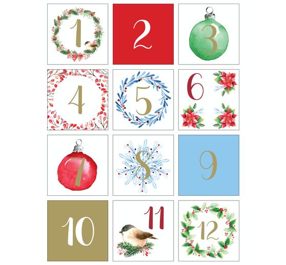 Autocollants Chiffres de l'Avent « XMAS Berries »