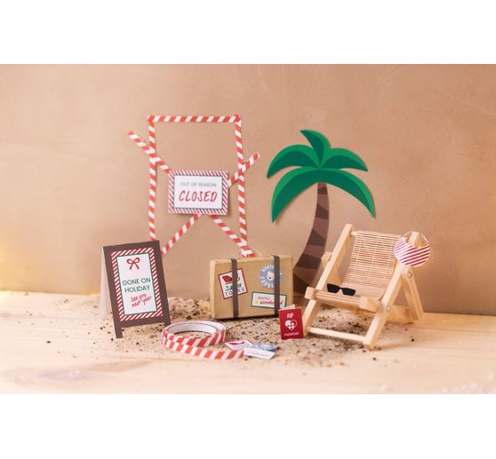 Mini Bastelset Wichteltür "Im Urlaub"