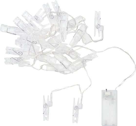 LED light chain with 24 clips
