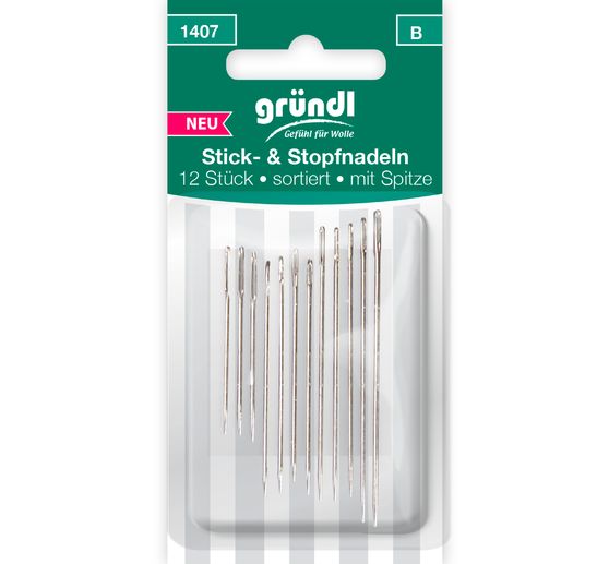 Gründl Embroidery and darning needles with point