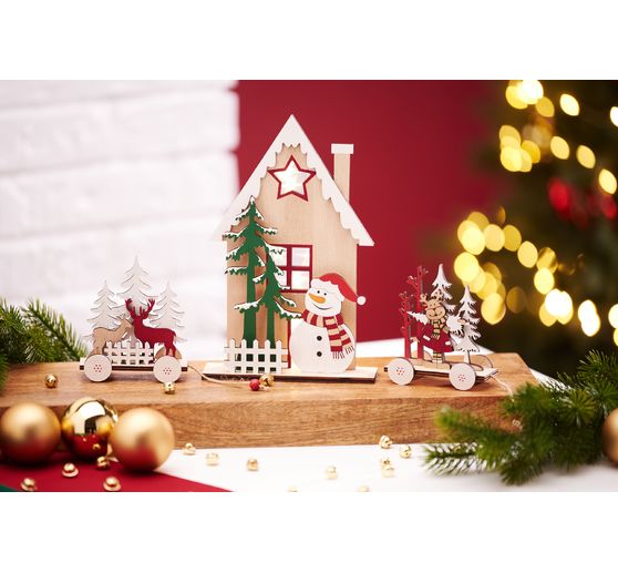 VBS Holz-Steckmotiv "Winterhaus Schneemann"