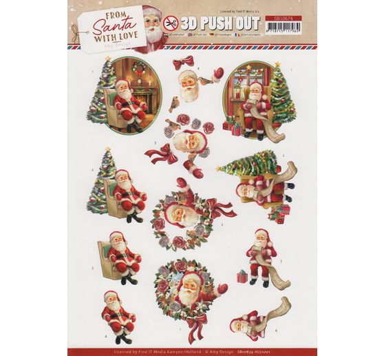 3D-Stanzbogen-Set "From Santa with love"