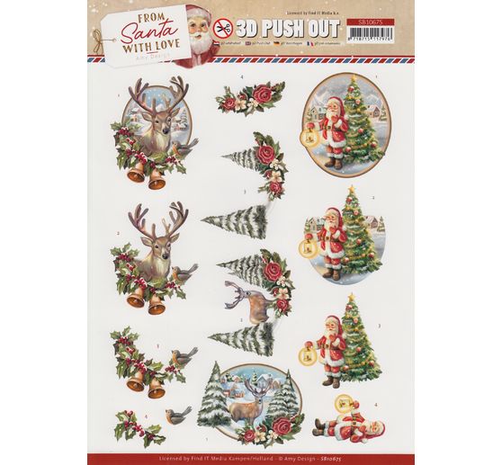 3D-Stanzbogen-Set "From Santa with love"