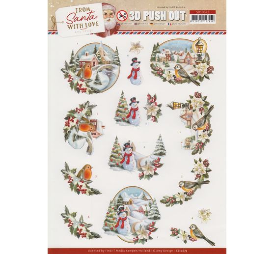 3D-Stanzbogen-Set "From Santa with love"