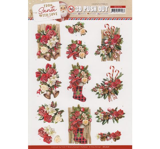 3D-Stanzbogen-Set "From Santa with love"