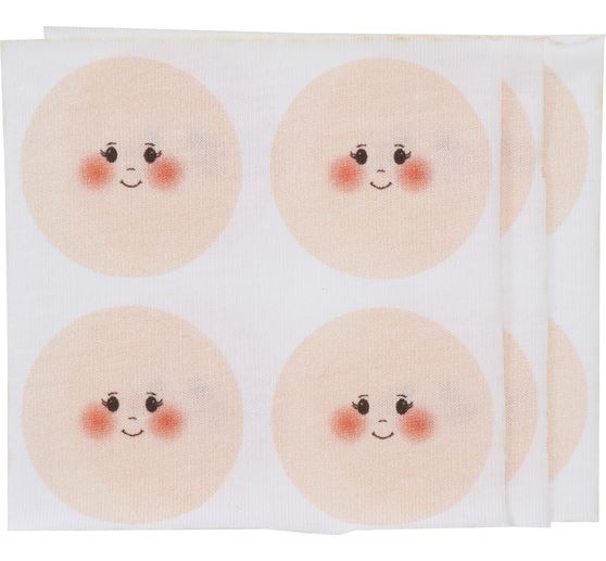 Visages en tissu tricot « Stefy », Ø 4 cm