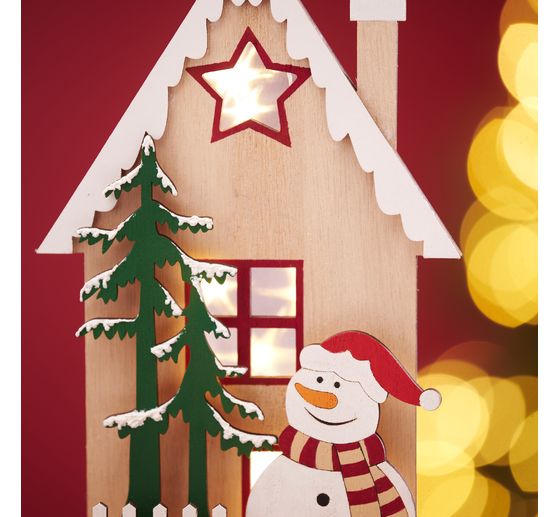 VBS Holz-Steckmotiv "Winterhaus Schneemann"