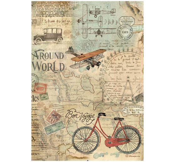 Motiv-Strohseiden Sortiment "Around the World", 6er-Set