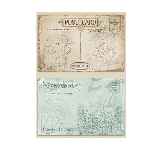 Motif straw silk Backgrounds "Around the World", set of 8