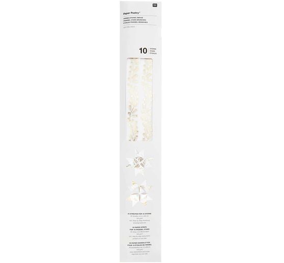 Papierstreifen "Zweige", Weiß-Gold