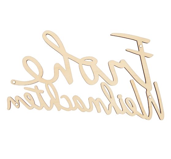 Inscription en bois "« Frohe Weihnachten »