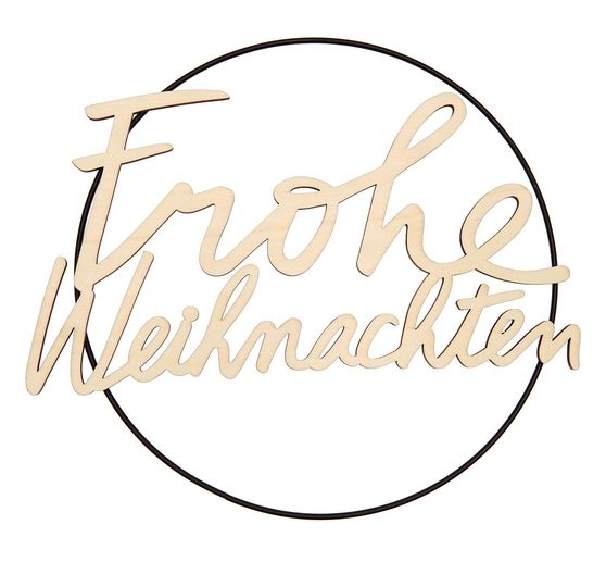 Inscription en bois "« Frohe Weihnachten »
