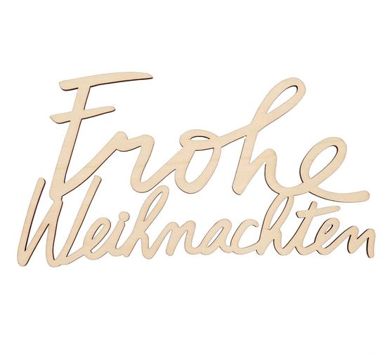 Inscription en bois "« Frohe Weihnachten »