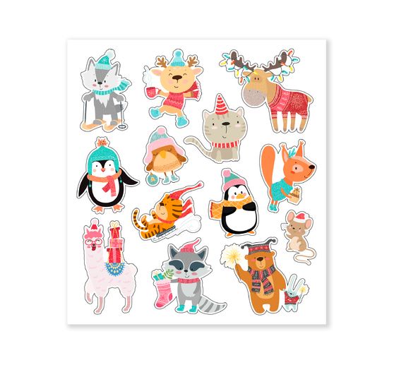 Assortiment de stickers pailletés « Noël »