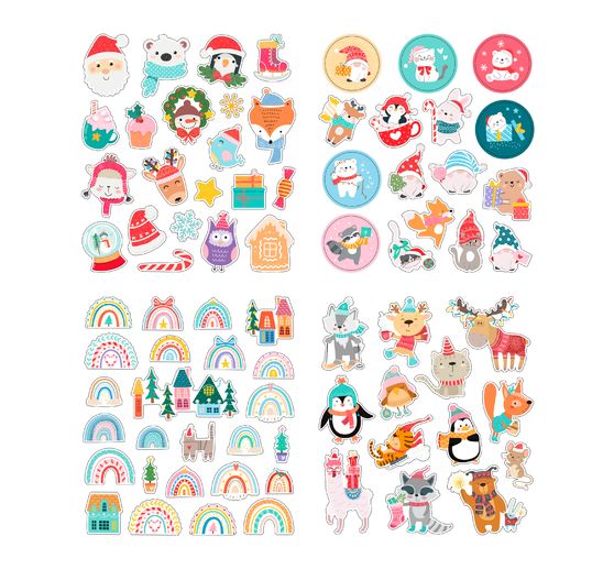 Assortiment de stickers pailletés « Noël »