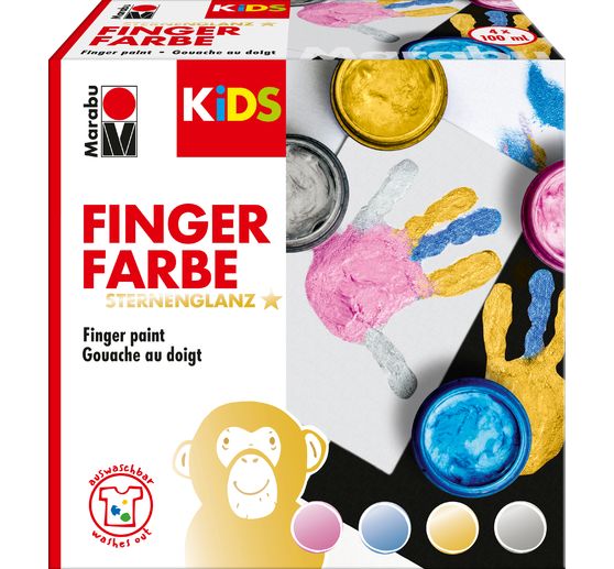 Coffret peinture au doigt Marabu KiDS « Éclat des étoiles »