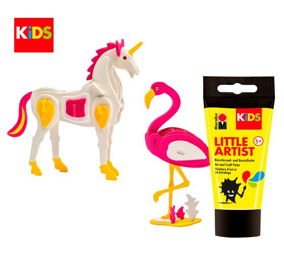 Marabu KiDS Little Artist Paint & Puzzle "Flamingo & Einhorn"