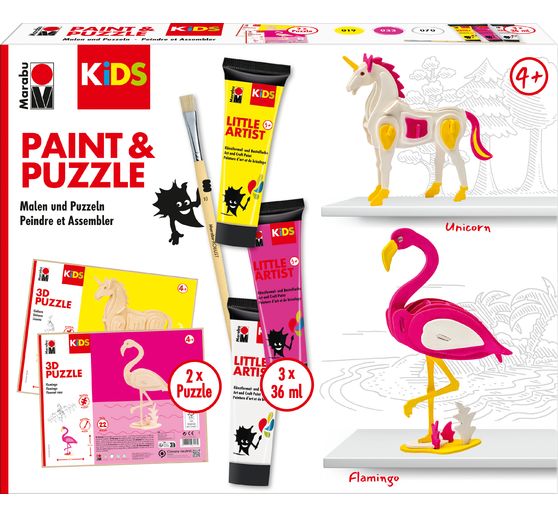 Marabu KiDS Little Artist Paint & Puzzle "Flamingo & Unicorn"