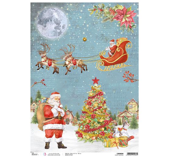 Motif straw silk paper "Giving of Christmas presents"