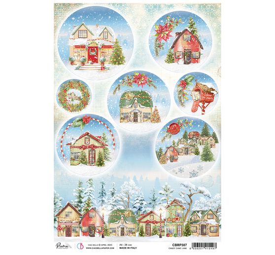 Soie de paille à motifs « Village de Noël »