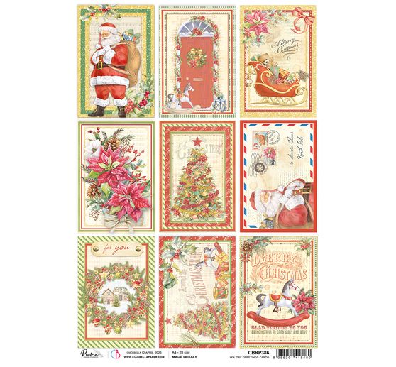 Motif straw silk paper "Christmas cards"