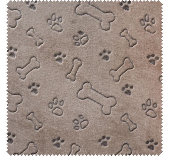 Fleece fabric doubleface "Dog bones and paws"