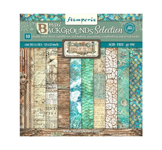 Bloc de papier scrapbooking « Songs of the Sea - Backgrounds »