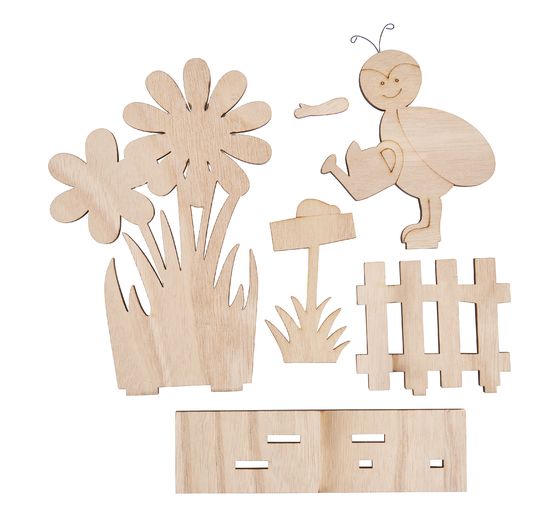 Décoration à emboîter en bois VBS « Printemps à la clôture »