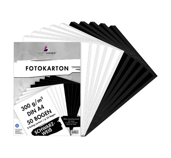 Assortiment de papiers cartonnés « Noir & blanc »