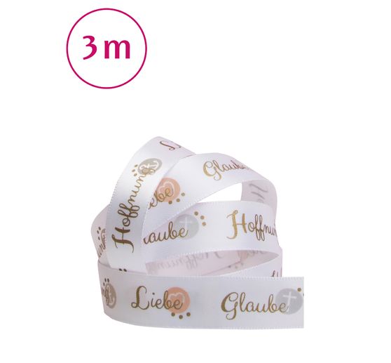 Ruban satin « Glaube Hoffnung Liebe »