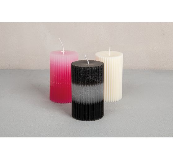 Moule en silicone « Bougie cylindrique côtelée »