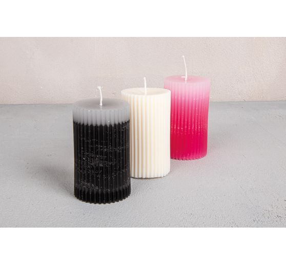 Moule en silicone « Bougie cylindrique côtelée »
