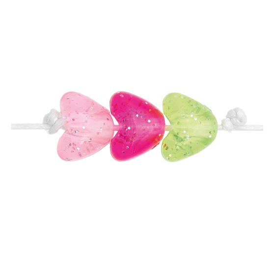 Assortiment de perles itoshii « Cœurs pailletés »