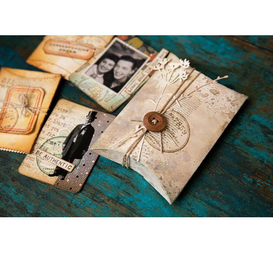 Sizzix Thinlits Punching template "Pillow Box + Bag by Tim Holtz"