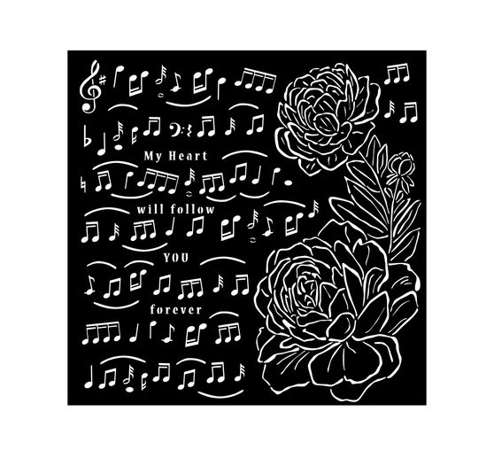 Stencil "Precious - Rose and Music"